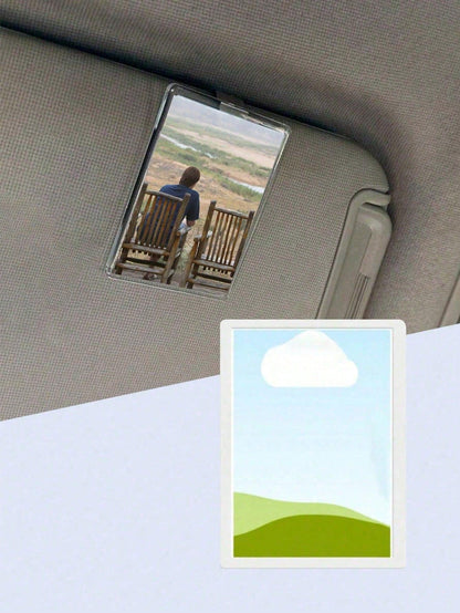 Personalized DIY Car Sun Visor Acrylic Photo Frame- Suitable For Couple, Family And Pet Photos- Easy To Install And Use- Can Hold Wallet-Sized Photos- Perfect Gift For Valentine's Day, Anniversary