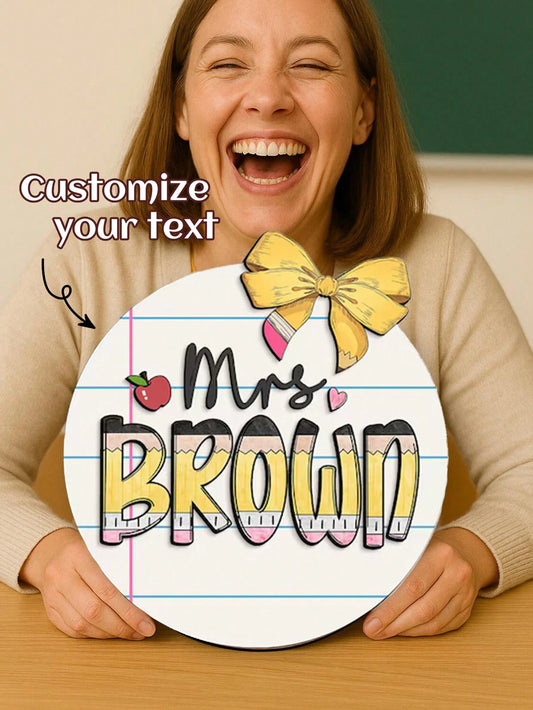 Personalized Teacher Name Door Sign-14 Styles, Teacher Appreciation Gift, Custom Teacher Name Door Hanger, Classroom Decor, Teacher Gift, Welcome Sign,Due To Different Production Batches,There May Be