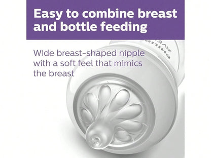 Philips Avent Natural Newborn Glass Gift Set, Baby Bottles With Natural Response Nipples, 3x 4oz (Slow Flow, Flow 2) And 2x 8oz (Medium Flow, Flow 3), 2x Silicone Sleeves, SCD858/01