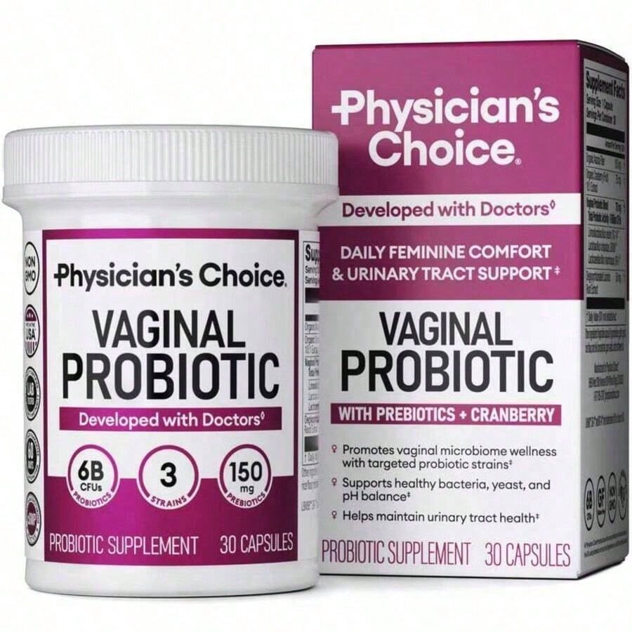 Physician's CHOICE Probiotics For Women- PH Balance, Odor Control, Yeast Balance, Flora & Feminine Health- 6B CFU With Organic Prebiotics And Cranberry Extract- 30 CT