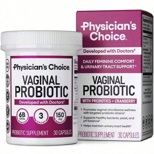 Physician's CHOICE Probiotics For Women- PH Balance, Odor Control, Yeast Balance, Flora & Feminine Health- 6B CFU With Organic Prebiotics And Cranberry Extract- 30 CT