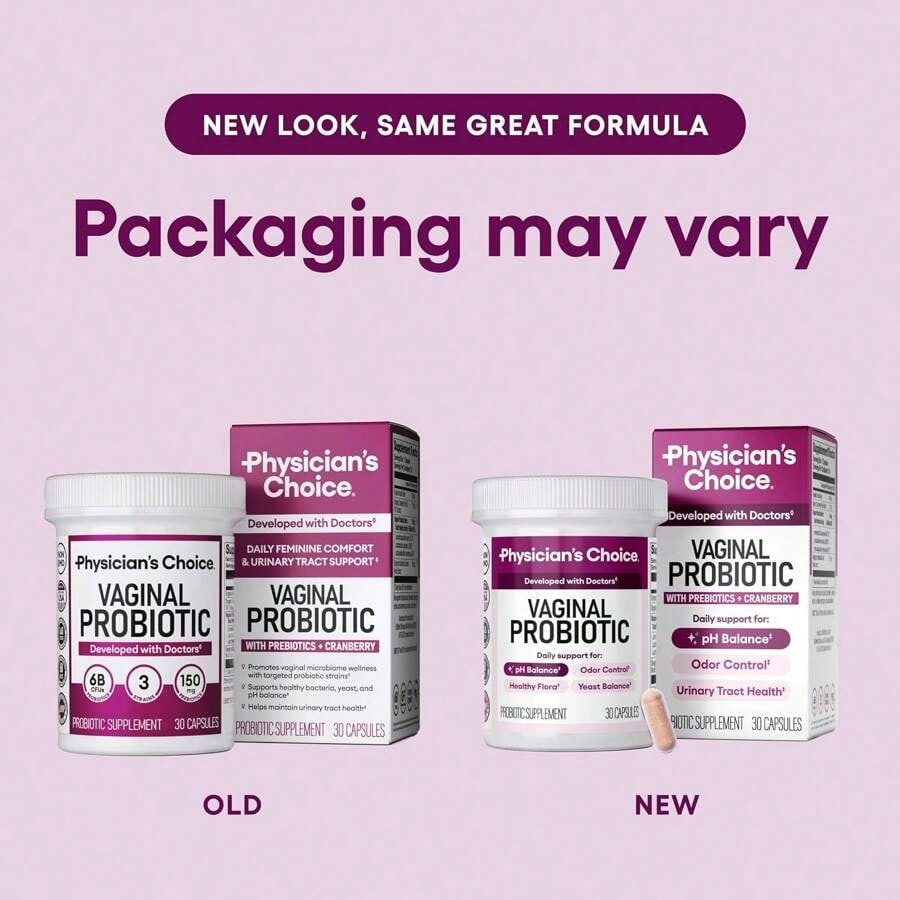 Physician's CHOICE Probiotics For Women- PH Balance, Odor Control, Yeast Balance, Flora & Feminine Health- 6B CFU With Organic Prebiotics And Cranberry Extract- 30 CT