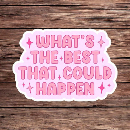 Pink Bubble Font Inspirational Text Decal, Sparkle Star Positive Slogan Decor Sticker, Multipurpose Ornament For Car Laptop Water Bottle Notebook Smooth Surface Decor Accessories