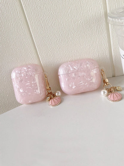 Pink Seashell Pattern Protective Case Compatible With Apple Pro 3, Pro 2, And 4 Earphone Cover