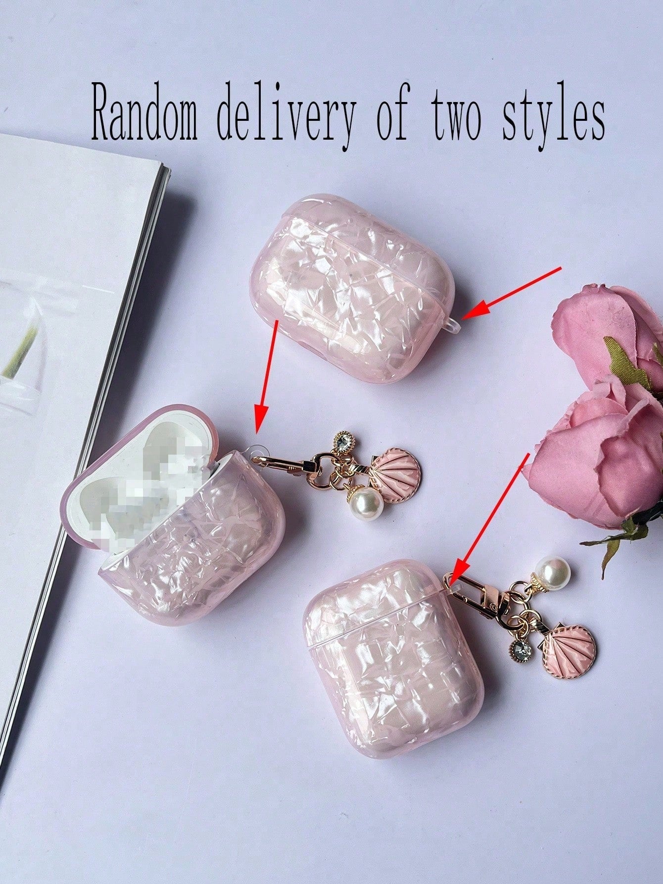 Pink Seashell Pattern Protective Case Compatible With Apple Pro 3, Pro 2, And 4 Earphone Cover