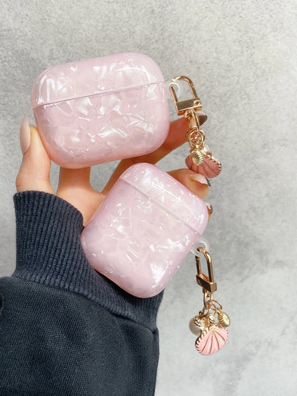 Pink Seashell Pattern Protective Case Compatible With Apple Pro 3, Pro 2, And 4 Earphone Cover