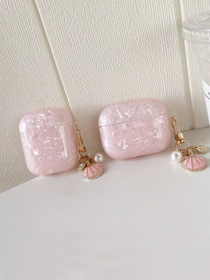 Pink Seashell Pattern Protective Case Compatible With Apple Pro 3, Pro 2, And 4 Earphone Cover