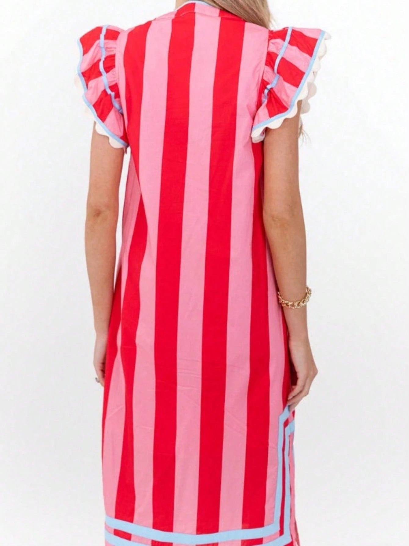 Pink Striped Midi Dress Sandra Dress