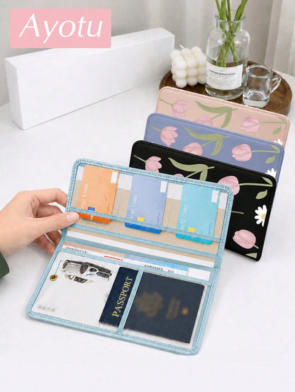 Pink Tulips Car Registration & Insurance Document Holder – Vehicle Glove Box Organizer, Auto & Truck Storage Accessory, Ideal For Storing Important Papers, Driver Licenses, Passports, Cards, Small Aut