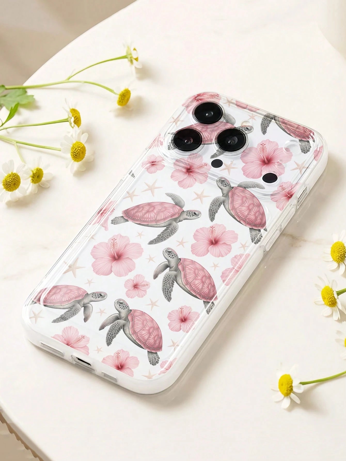 Pink White Black Cherry Blossom Floral Elements Liquid Silicone Shock-Proof & Anti-Fall Fashion Phone Case Perfect Compatible With Apple 14/13/12/11/XS/XR/X/7/8/6s Mini Plus Pro Max SE Transparent Whi