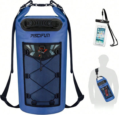 Piscifun Dry Bag, Waterproof Floating Backpack 10L/20L/30L/40L With Waterproof Phone Case For Boating, Kayaking, Fishing