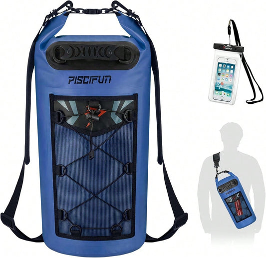 Piscifun Dry Bag, Waterproof Floating Backpack 10L/20L/30L/40L With Waterproof Phone Case For Boating, Kayaking, Fishing