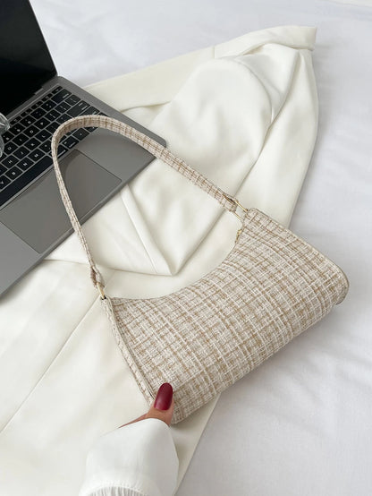 Plaid Pattern Bag Handbag,Shoulder Bag,Bag Minimalist,Casual Lightweight,Portable For Women, Rookies & White-Collar Workers,For Teacher Gifts,For Girl,For Woman Gift Bag,Work,Business,Commute,Shoppin