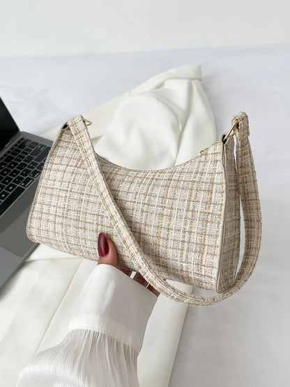 Plaid Pattern Bag Handbag,Shoulder Bag,Bag Minimalist,Casual Lightweight,Portable For Women, Rookies & White-Collar Workers,For Teacher Gifts,For Girl,For Woman Gift Bag,Work,Business,Commute,Shoppin