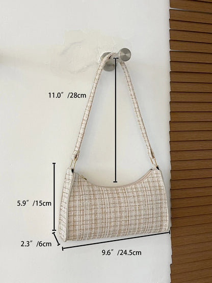 Plaid Pattern Bag Handbag,Shoulder Bag,Bag Minimalist,Casual Lightweight,Portable For Women, Rookies & White-Collar Workers,For Teacher Gifts,For Girl,For Woman Gift Bag,Work,Business,Commute,Shoppin