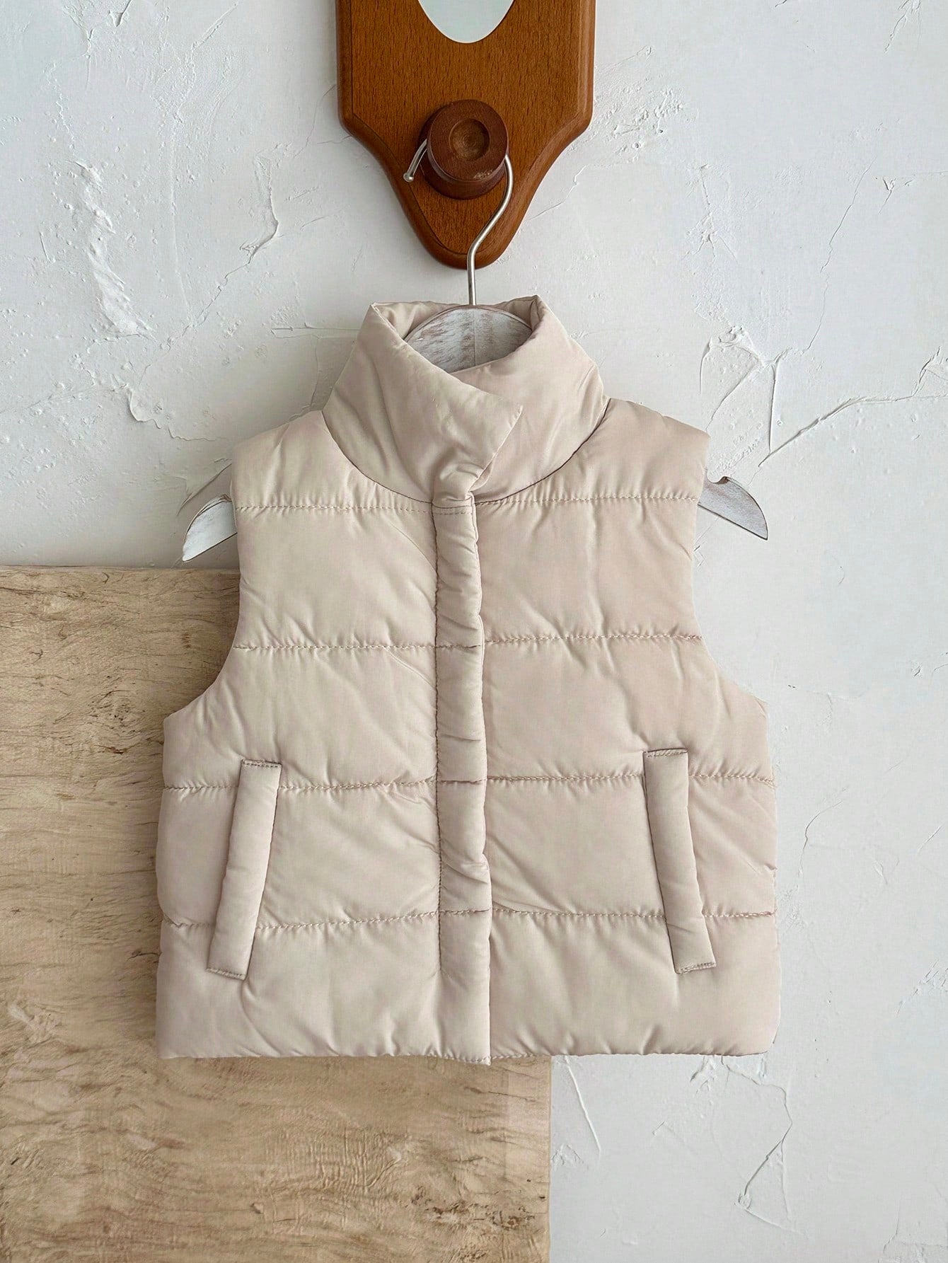 Playful Pals Baby Girls' Fashion Casual Cute Woven Padded Lining Collared Vest Fall Winter