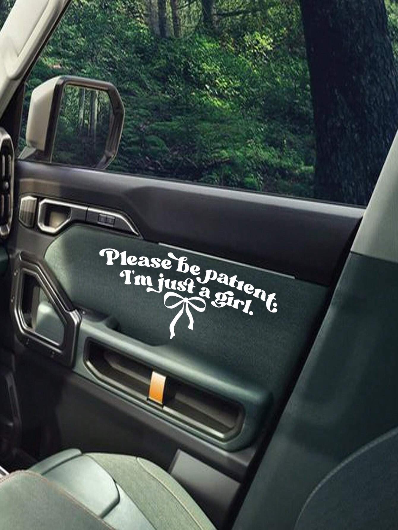Please Wait, I'm Just A Girl- Funny Car Sticker, Bow Car Window Sticker, Girl Sticker, Cute Car Decal, Women Car Sticker
