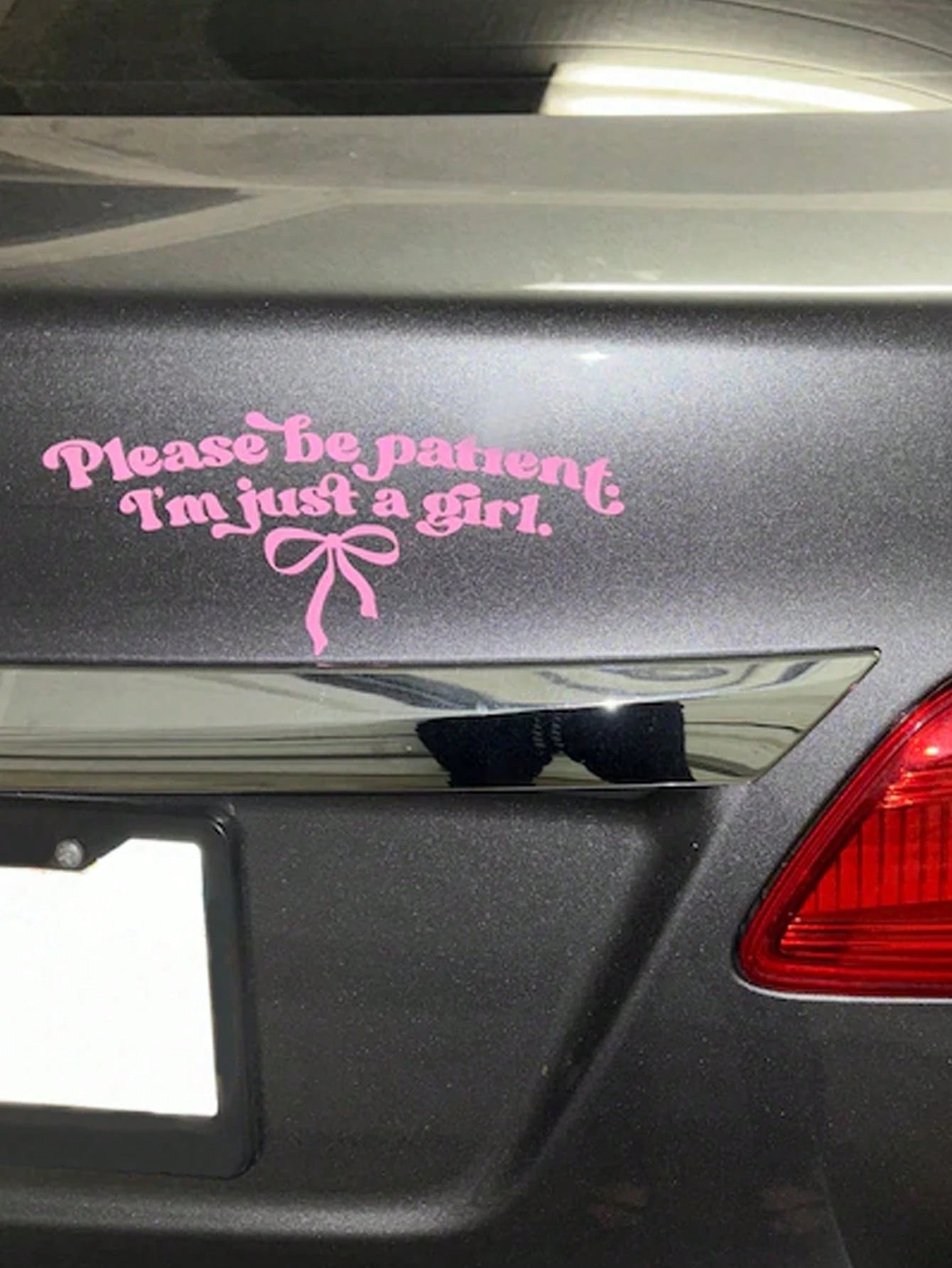 Please Wait, I'm Just A Girl- Funny Car Sticker, Bow Car Window Sticker, Girl Sticker, Cute Car Decal, Women Car Sticker