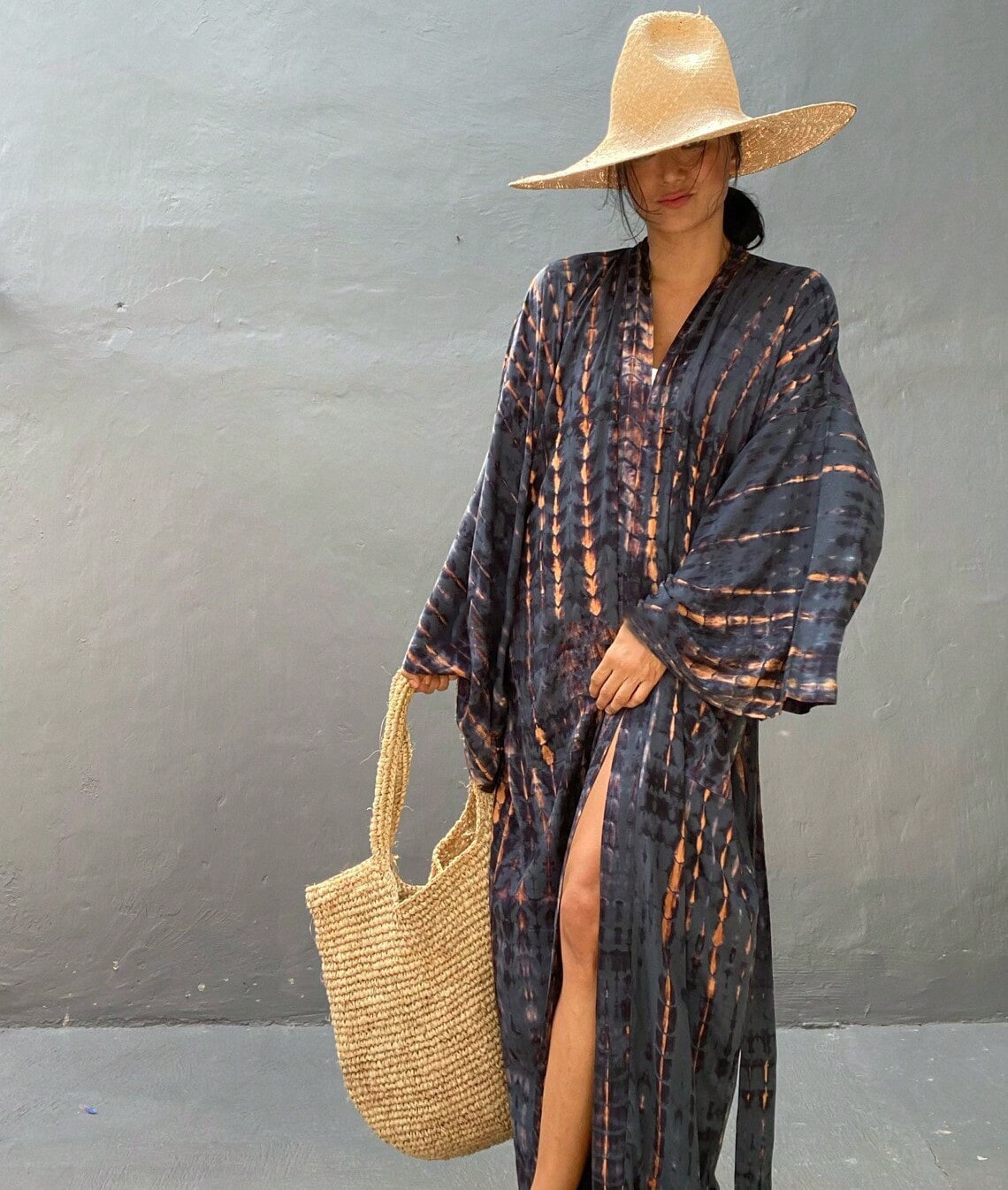 Plus Size Boho Chic Kimono Cover Up- Lightweight & Flowy Tie Dye Beachwear- Stylish Open Front For Women