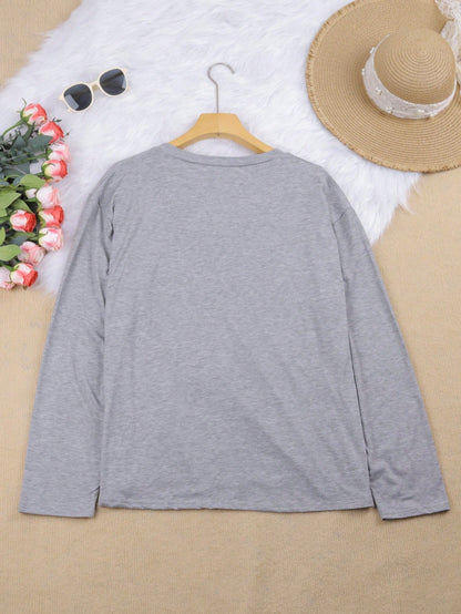 Plus Size Casual Solid V-Neck Simple Fashion T-Shirt Black