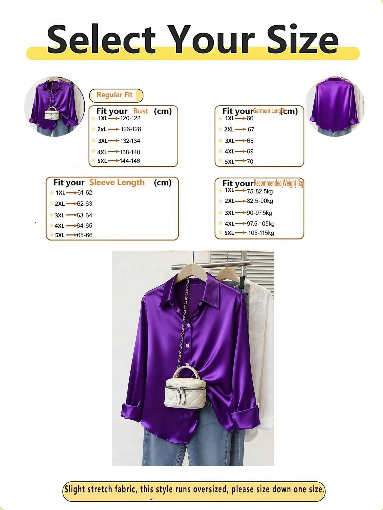 Plus Size Women's Fashion New Arrival Casual Satin Button-Up Shirt Spring