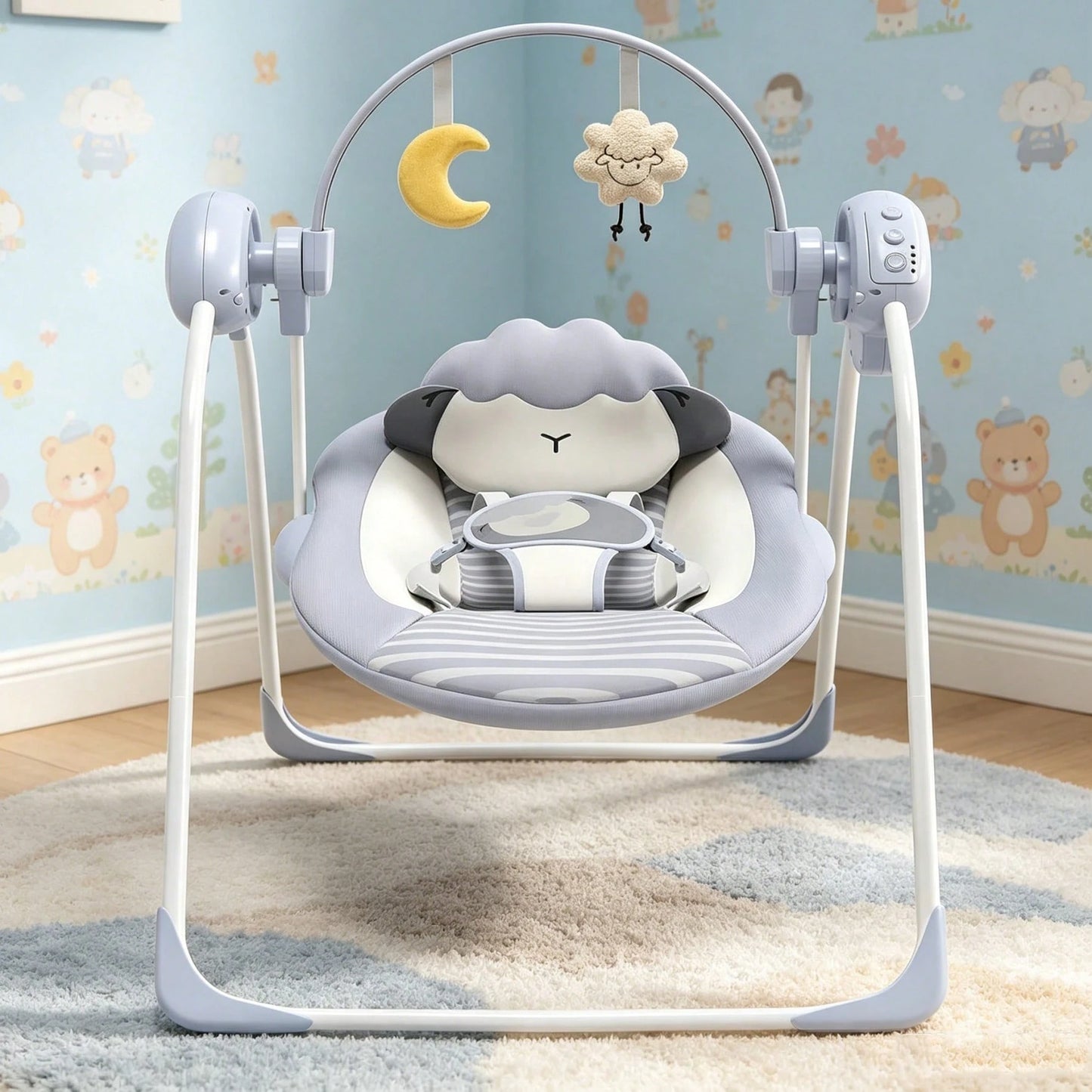 Portable Baby Swing,Baby Swings Foldable, Adjustable, Timer,For 0-9 Months Baby, 6-20 Pounds For Indoor And Outdoor As Halloween & Christmas Gifts