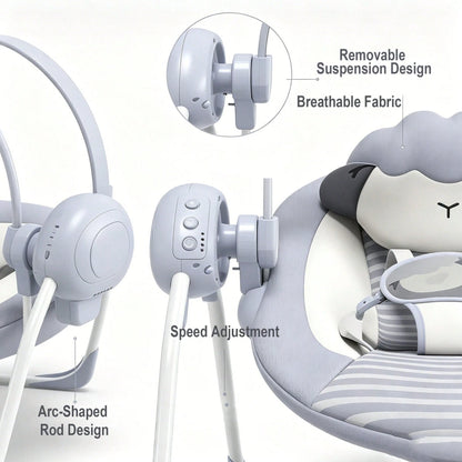 Portable Baby Swing,Baby Swings Foldable, Adjustable, Timer,For 0-9 Months Baby, 6-20 Pounds For Indoor And Outdoor As Halloween & Christmas Gifts