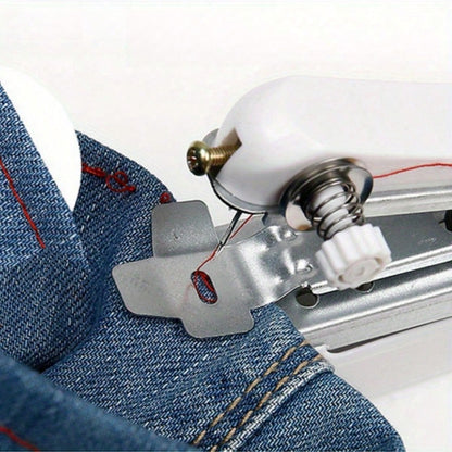 Portable Handheld Sewing Machine Set, Includes 1 Mini Portable Sewing Machine And 2 Rolls Of 12-Color Free Sewing Thread- Simple And Easy To Use For Home Handcraft Sewing