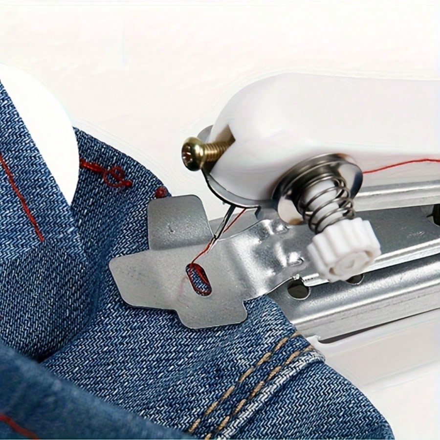 Portable Handheld Sewing Machine Set, Includes 1 Mini Portable Sewing Machine And 2 Rolls Of 12-Color Free Sewing Thread- Simple And Easy To Use For Home Handcraft Sewing
