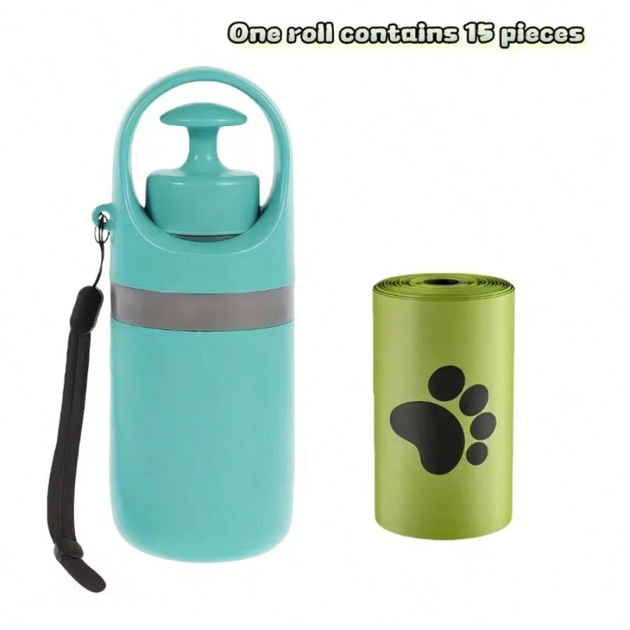 Portable Hands-Free Dog Poop Scooper, Includes 30 Poop Bags + 1 Poop Bag Dispenser (Random Color) + Leak-Proof Waste Container + 4 Anti-Lost Bells- Hands-Free Poop Cleaning Tool For Small, Medium, An