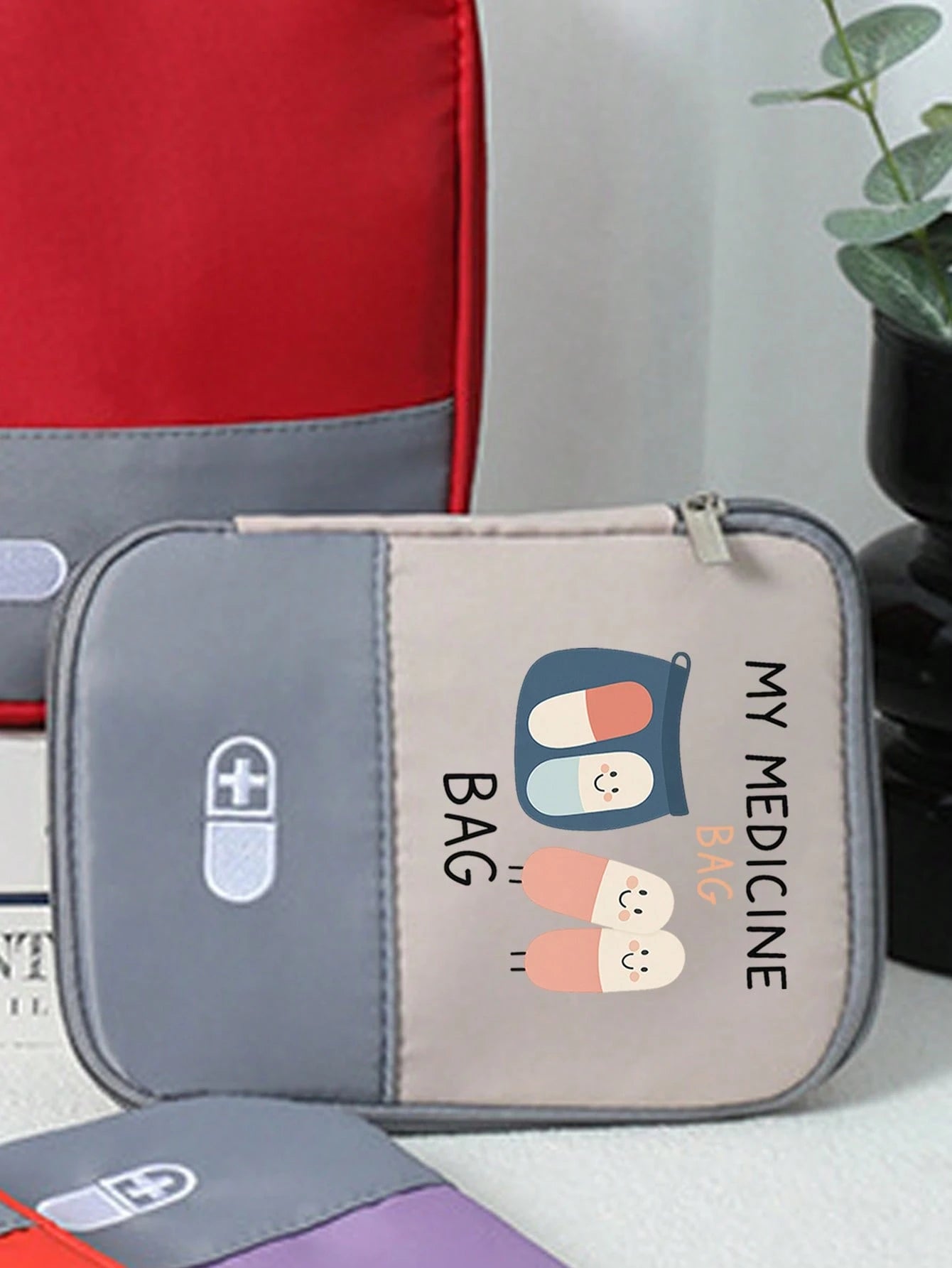 Portable "My Medicine Bag" Pill Pattern Medical Pouch, Compact First Aid Kit, Convenient Medical Storage Bag For Travel & Home Use, Small Medicine Bag, Emergency Pack, Multiple Colors Available, Essen