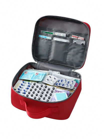 Portable "My Medicine Bag" Pill Pattern Medical Pouch, Compact First Aid Kit, Convenient Medical Storage Bag For Travel & Home Use, Small Medicine Bag, Emergency Pack, Multiple Colors Available, Essen