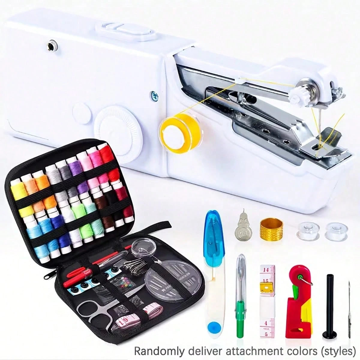 Portable Wireless Mini Sewing Machine, Battery Powered, Lightweight And Easy To Use, Suitable For DIY Clothing And Textile Projects, Ideal For Beginners And Adults (Batteries Not Included)