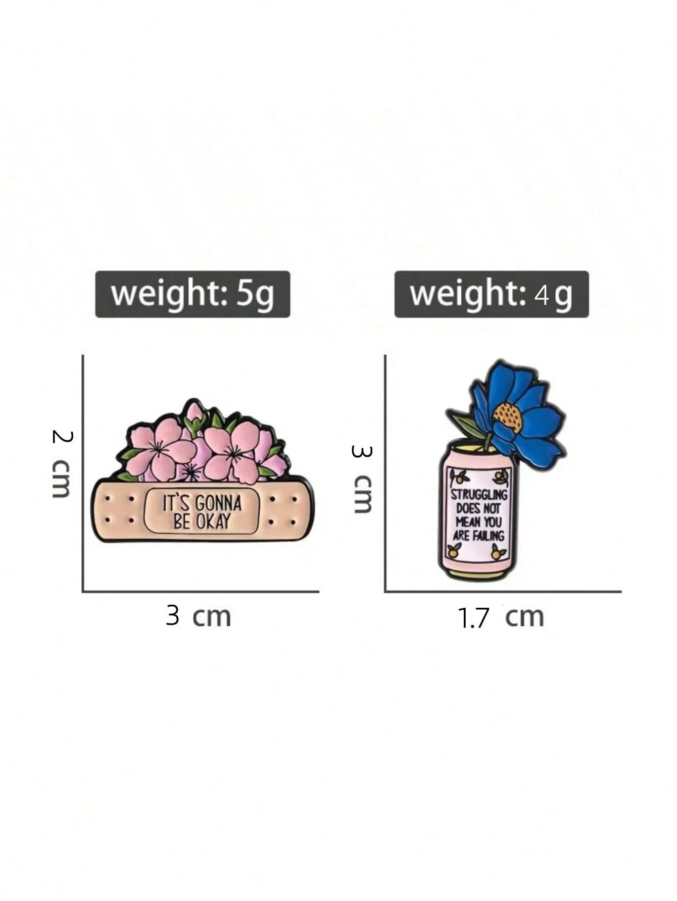 Positive Energy Enamel Badge Set, Healthy Mindset Flower Brooch, "Everything Will Be Alright" Lapel Pin, Lovely Spring Jewelry Gift For Women Gifts For Mother, Father, Graduation, And Teacher