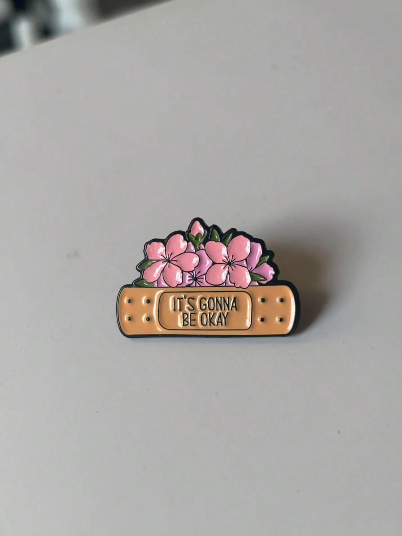 Positive Energy Enamel Badge Set, Healthy Mindset Flower Brooch, "Everything Will Be Alright" Lapel Pin, Lovely Spring Jewelry Gift For Women Gifts For Mother, Father, Graduation, And Teacher
