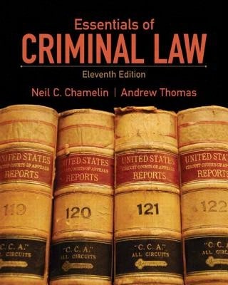 Pre-Owned Essentials Of Criminal Law (Paperback) By Neil Chamelin, Andrew Thomas