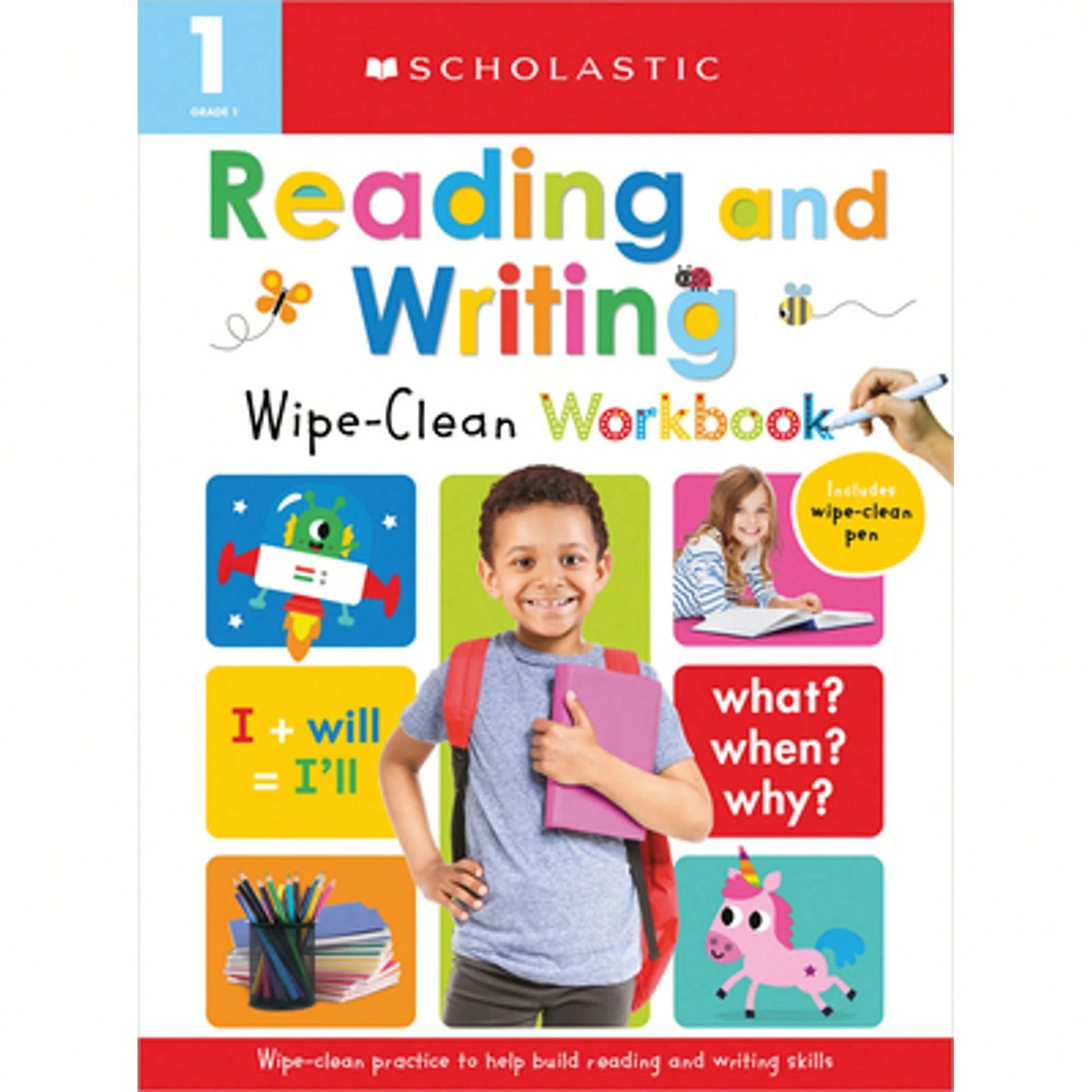 Pre-Owned First Grade Reading/Writing Wipe Clean Workbook: Scholastic Early Learners (Wipe Clean) (Paperback) By Scholastic