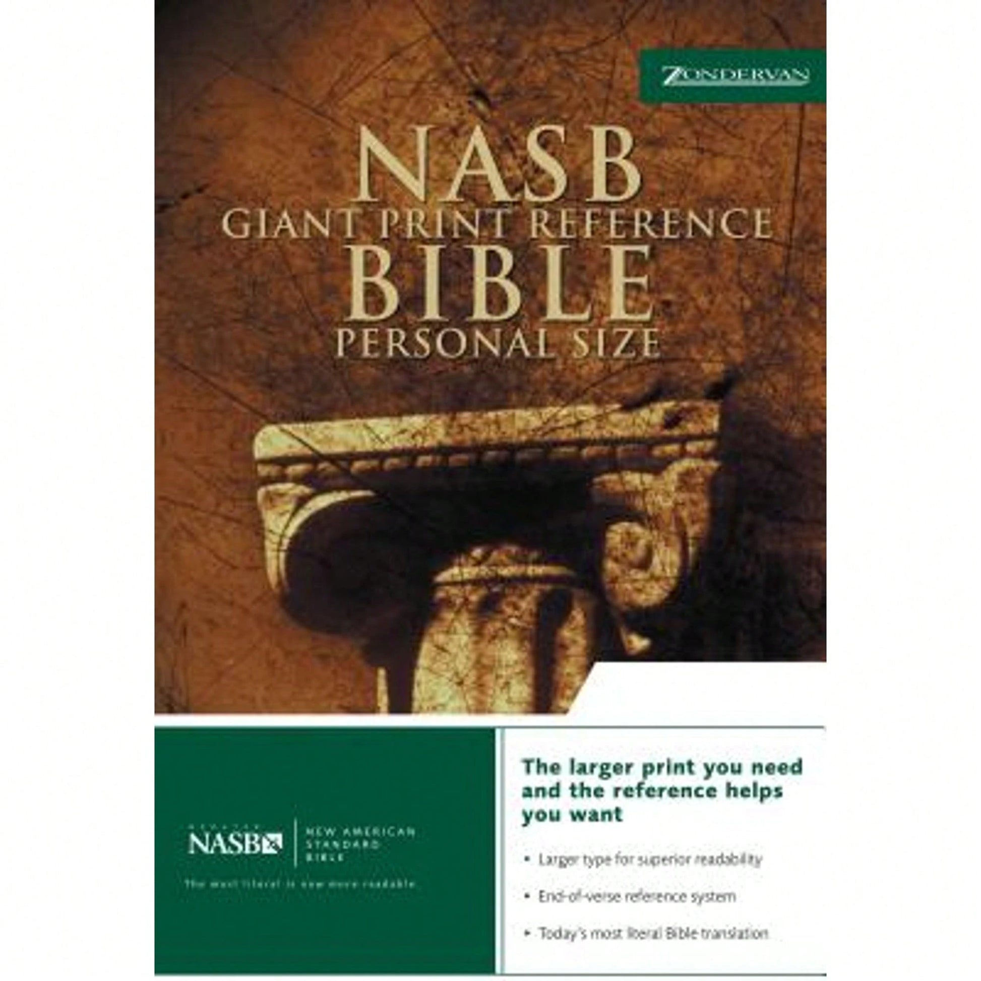Pre-Owned NASB, Reference Bible, Giant Print, Personal Size, Bonded Leather, Black, Red Letter (Hardcover) By Zondervan