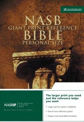 Pre-Owned NASB, Reference Bible, Giant Print, Personal Size, Bonded Leather, Black, Red Letter (Hardcover) By Zondervan