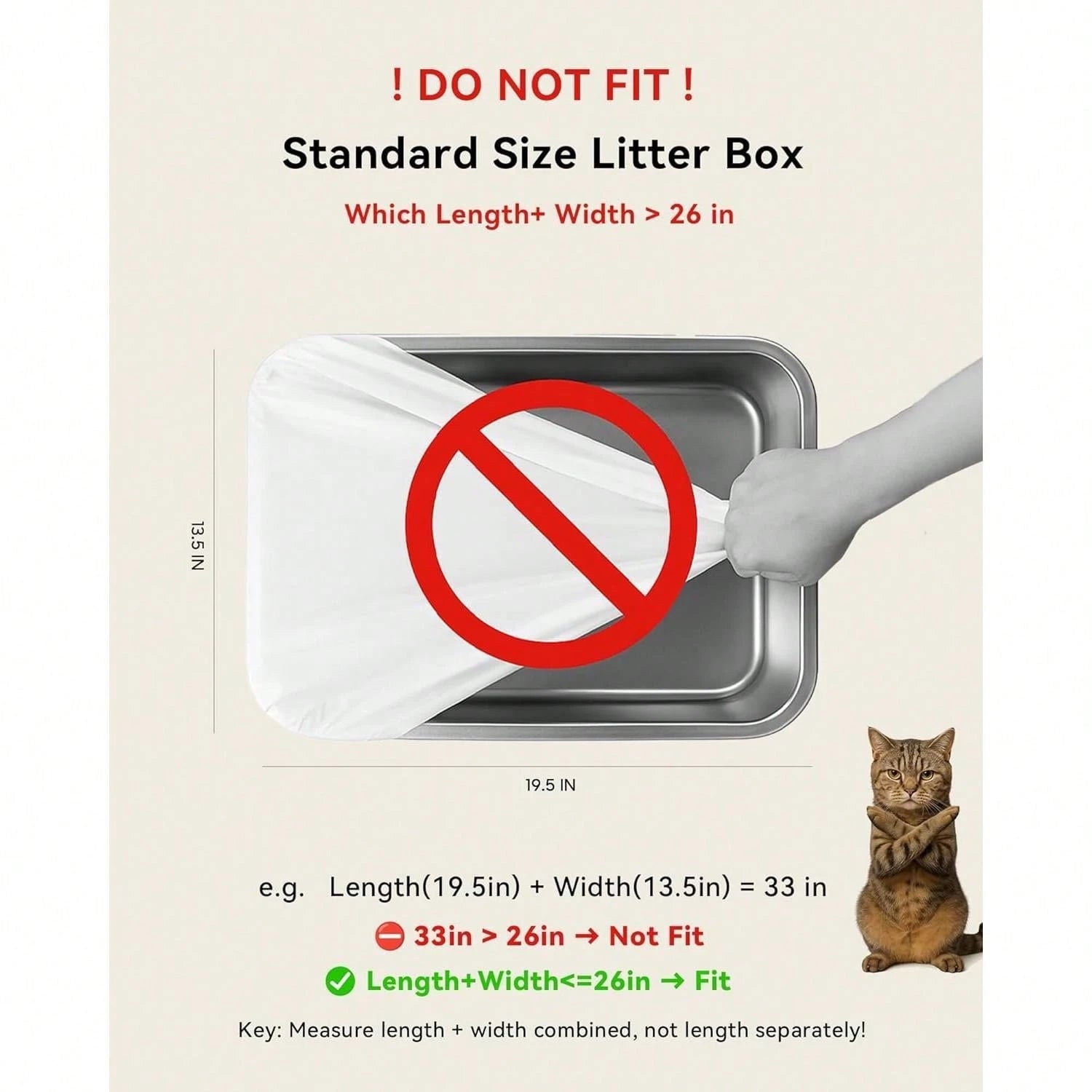 Pre-Separated Drawstring Cat Litter Bags 45Pcs, 26"*13" Universal Liner For 90% Cat Litter Boxes, Self-Cleaning Replacement Liners 3 Rolls 3-Month Use