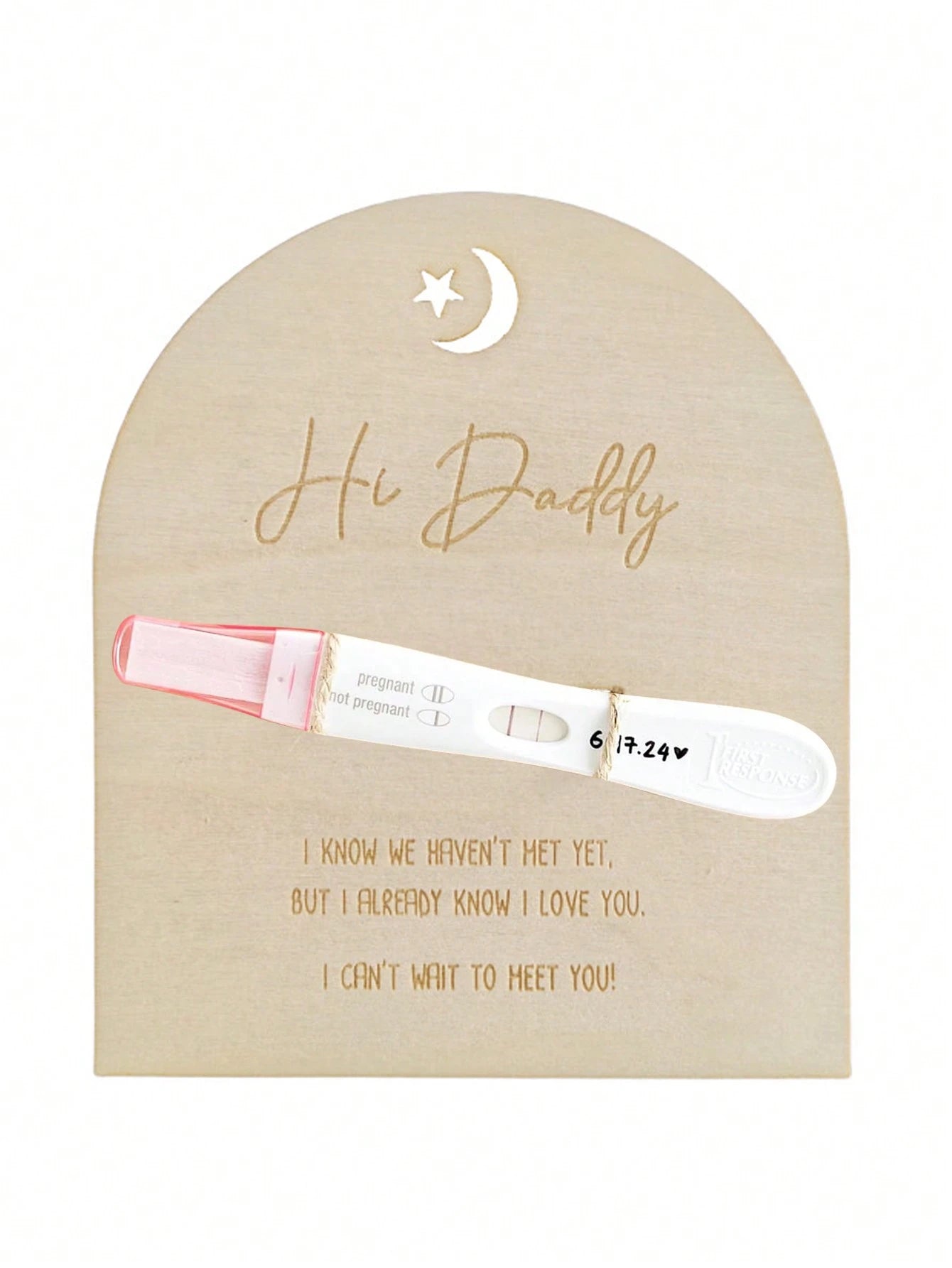 Pregnancy Announcement For Dad- Hi Daddy Pregnancy Test Keepsake Wooden Sign- Baby Surprise Announcement Ideas, Pregnancy Reveal To Husband, Daddy To Be Gifts