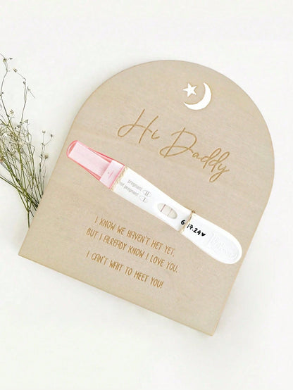 Pregnancy Announcement For Dad- Hi Daddy Pregnancy Test Keepsake Wooden Sign- Baby Surprise Announcement Ideas, Pregnancy Reveal To Husband, Daddy To Be Gifts