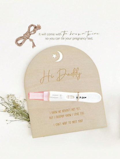 Pregnancy Announcement For Dad- Hi Daddy Pregnancy Test Keepsake Wooden Sign- Baby Surprise Announcement Ideas, Pregnancy Reveal To Husband, Daddy To Be Gifts