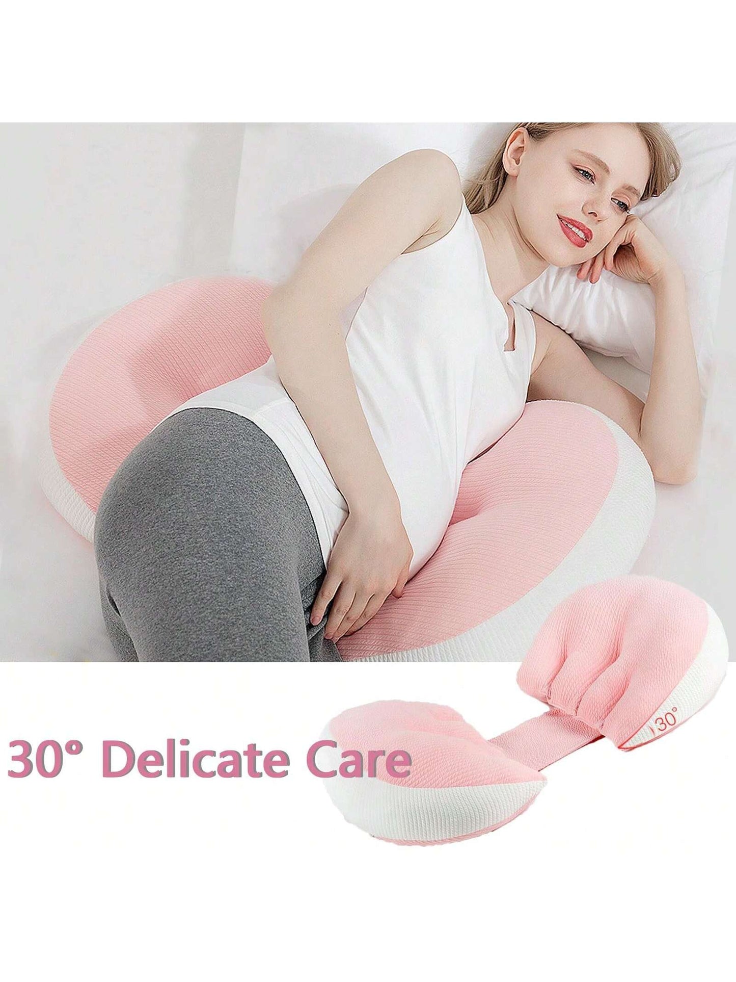 Pregnancy Pillow- Detachable U-Shaped Body Pillow, Maternity Side Sleeping Lumbar Support Cushion, Belly Contoured Shell Pillow, Waist Support Side Sleeper Pillow