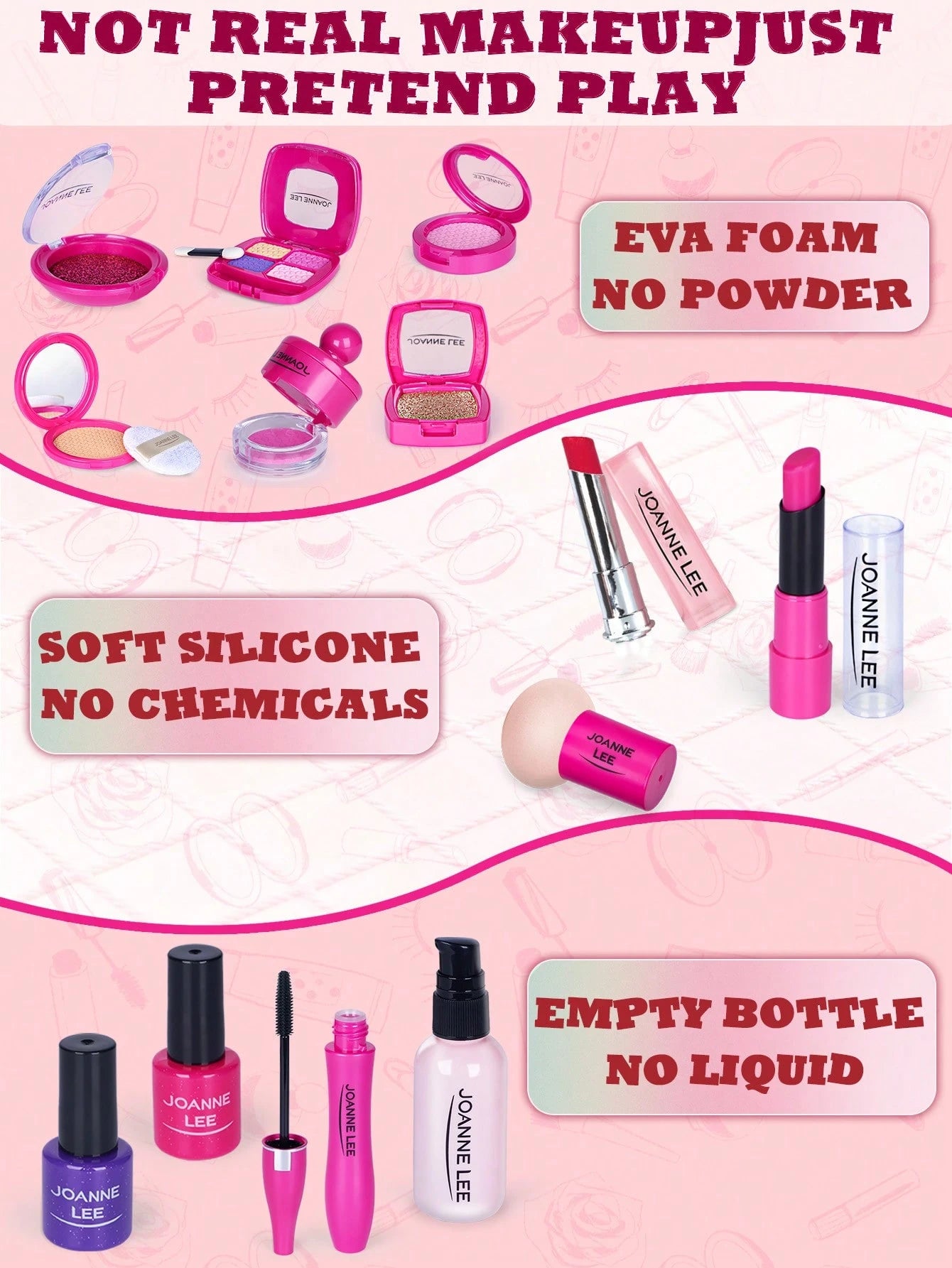 Pretend Makeup For Toddlers, Toys Play Makeup Set For Kids, Toddler Makeup Kit Pretend, Birthday Gifts Toys For 3 4 5 6 7 8+ Year Old Girls (Not Real Makeup)