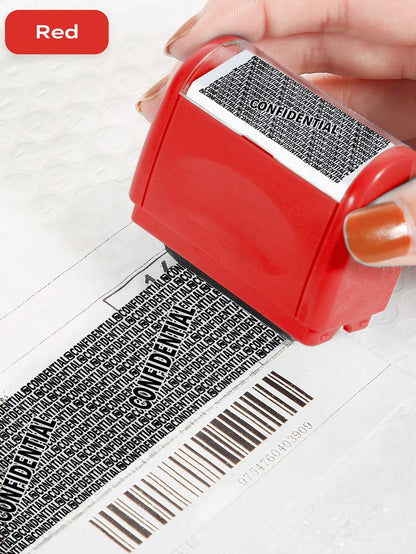Privacy Protection Roller Stamp, Delivery Slip Address Privacy Pen, Personal Information Leakage Prevention, Convenient Privacy & Security Protection, Fast Drying Stamp Ink- 3 Refill Ink Cartridges A