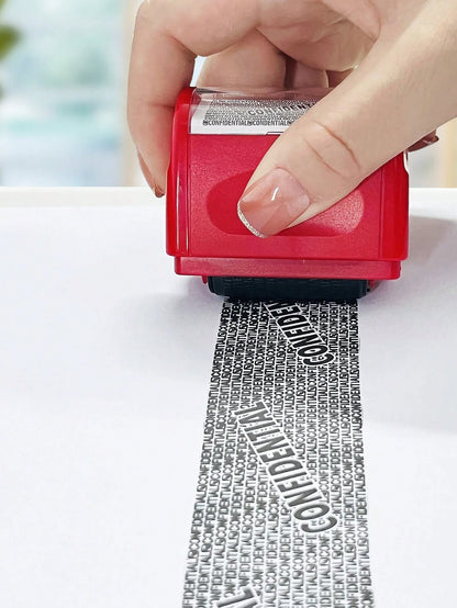Privacy Protection Roller Stamp, Delivery Slip Address Privacy Pen, Personal Information Leakage Prevention, Convenient Privacy & Security Protection, Fast Drying Stamp Ink- 3 Refill Ink Cartridges A
