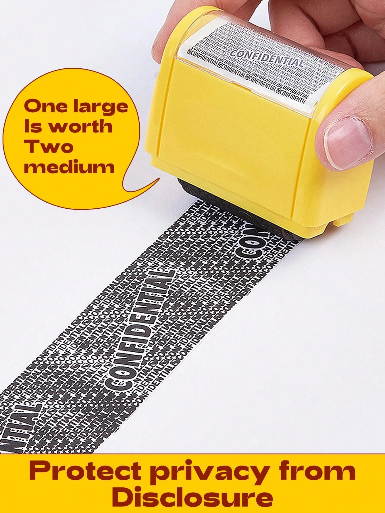 Privacy Protection Roller Stamp, Delivery Slip Address Privacy Pen, Personal Information Leakage Prevention, Convenient Privacy & Security Protection, Fast Drying Stamp Ink- 3 Refill Ink Cartridges A