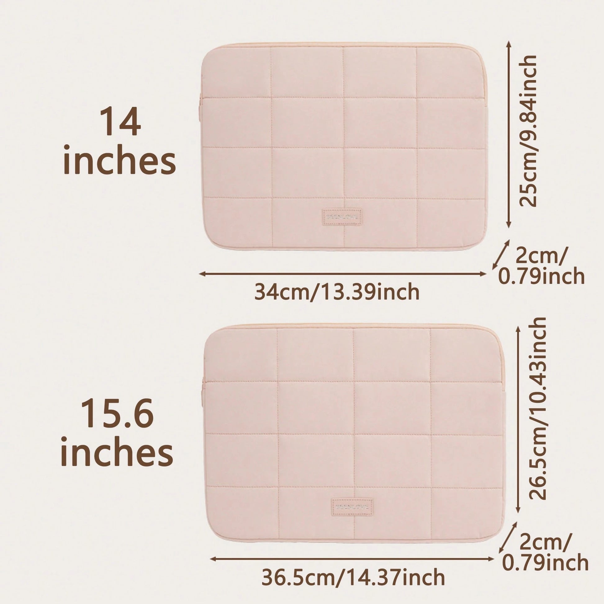 Puffy Quilted Laptop Sleeve 13/14/15.6 Inch, Soft Cotton Padded Tablet & Laptop Case For MacBook Pro/Air, Shockproof Protective Laptop Bag With Zipper