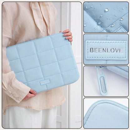 Puffy Quilted Laptop Sleeve 13/14/15.6 Inch, Soft Cotton Padded Tablet & Laptop Case For MacBook Pro/Air, Shockproof Protective Laptop Bag With Zipper